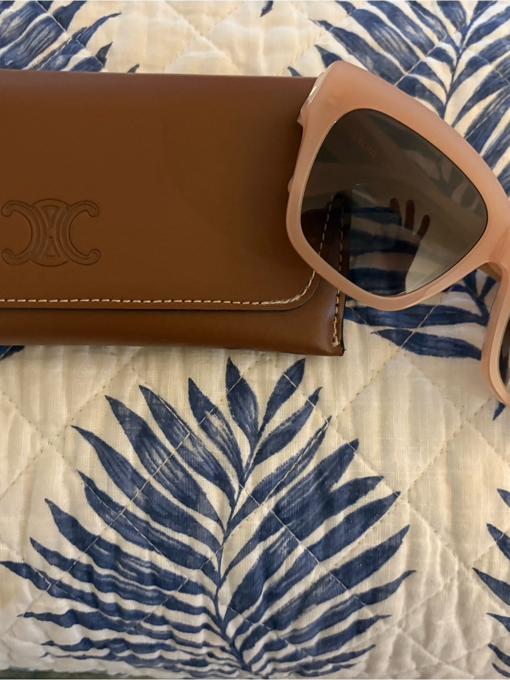 NWOT Celine Triomphe Milky Pink Acetate with gradient brown lenses sizing 55